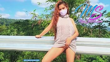 Preview#3 Filipina Model Miyu Sanoh Flashing Her Breast Pussy And Behind In Full Backless Knitted Dress With No Panties And Bra While Walking On The Road - XXX Pinay Scandal